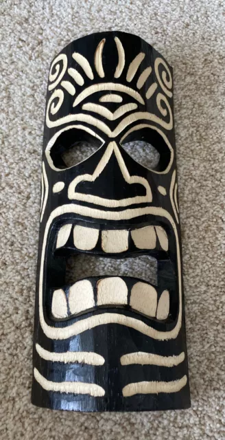 Vtg Hand Carved Tiki  Bar Mask Wall Art Island Home Decor Tribal Bar Tropical