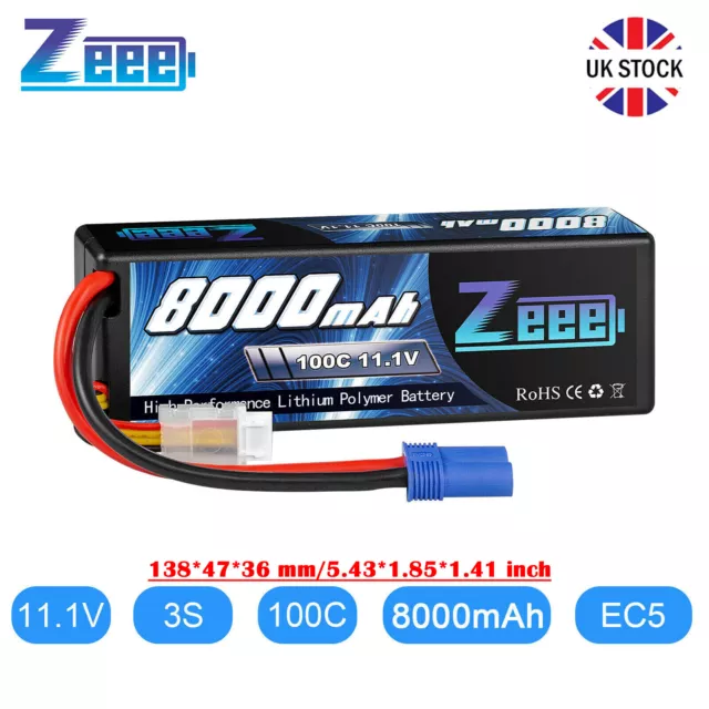 Zeee 11.1V 3S LiPo Battery 8000mAh 100C EC5 Hardcase for RC Airplane UAV Drone