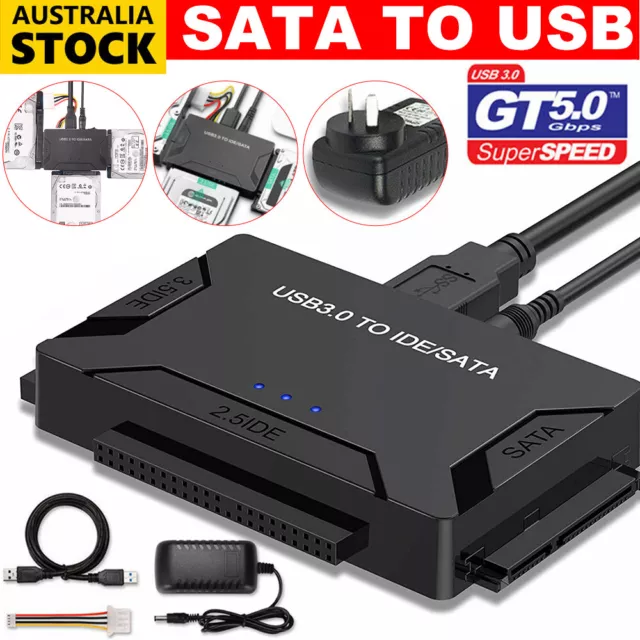 IDE/SATA TO USB 3.0 2.5"/3.5" Supported Hard Drives External Converter Adapter