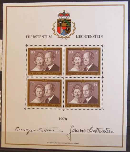 Liechtenstein Mi Nr. 614 Kleinbogen postfrisch **, Michel-Wert 65 Euro