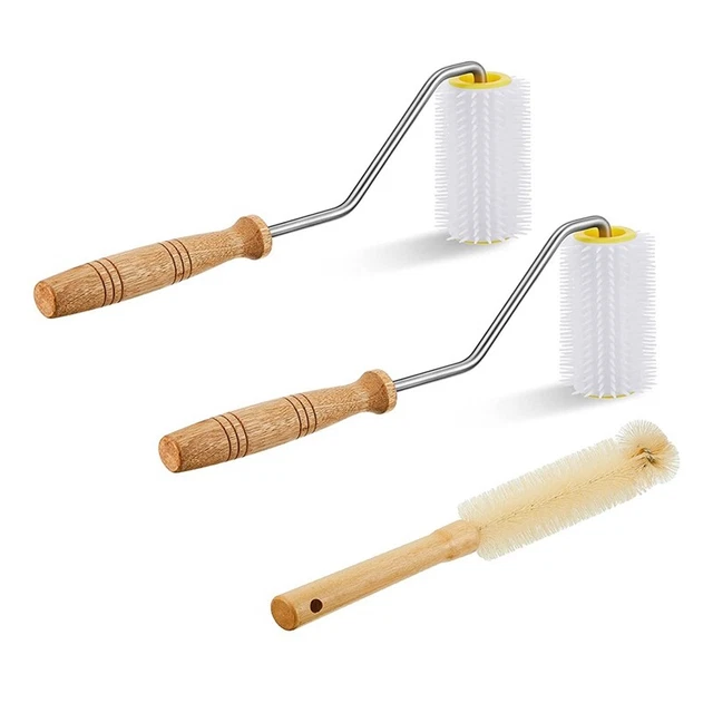 3 Pcs Honey Extractor Uncapping Needle Roller Beekeeping with Cleaning Bee BY1H6