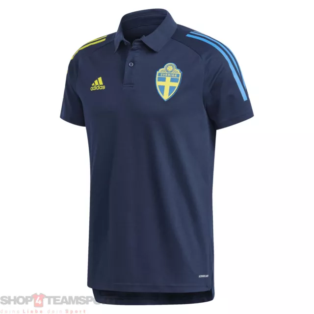 adidas Schweden Herren Poloshirt Shirt Kragen Sverige Jersey EM 2021 [FH7629]