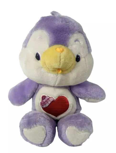 Care Bear Cousin Plush Cozy Heart Penguin 11" 1984 Purple Stuffed Animal Toy