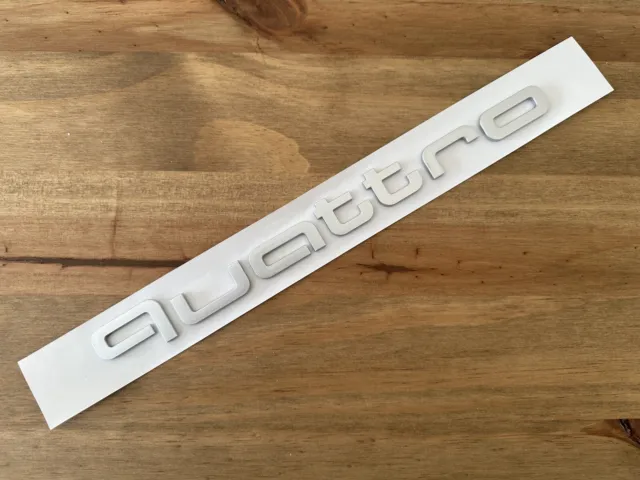 Audi Quattro Badge Honeycomb Front Grill Lettering Self Adhesive Matt Silver RS3