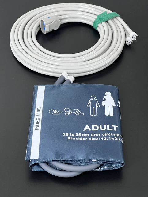 GE Carescape V100 NIBP Bundle - Air Hose & Cuff  Adult size NIBP cuff and Hose