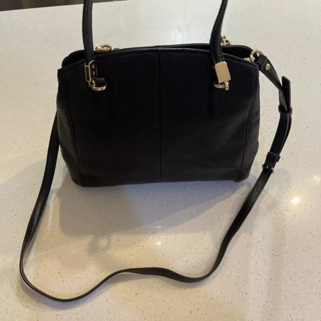 COACH MADISON LEATHER Minetta Satchel Black F34292 Purse Handbag $110. ...