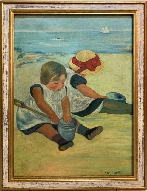 Mary Cassatt, Oil on canvas old and signed - Art, Vintage, Painting