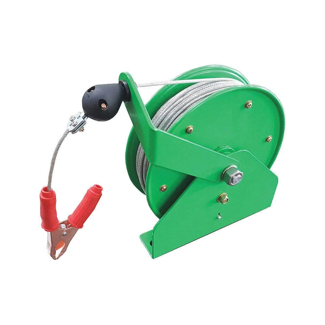 SPEEDAIRE 45UZ50 Cable Reel,W/Clamp,100 ft L,10" H,Gren