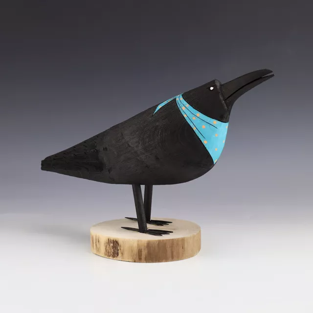 Native American Navajo Folk Art Crow By Orleen & Ray Lansing