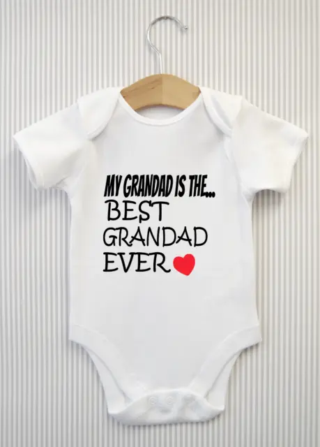 My Grandad is the best ever Baby Grow Bodysuit Vest Babygrow Shower Gift Grampy
