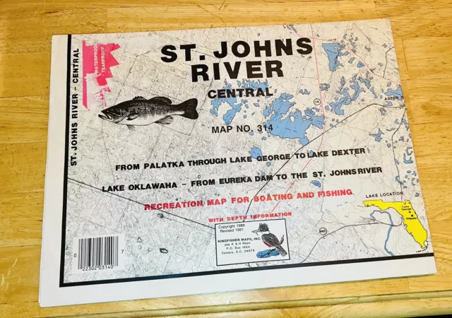 Kingfisher Map 314, St. Johns River Central FL Palatka to Lake Dexter