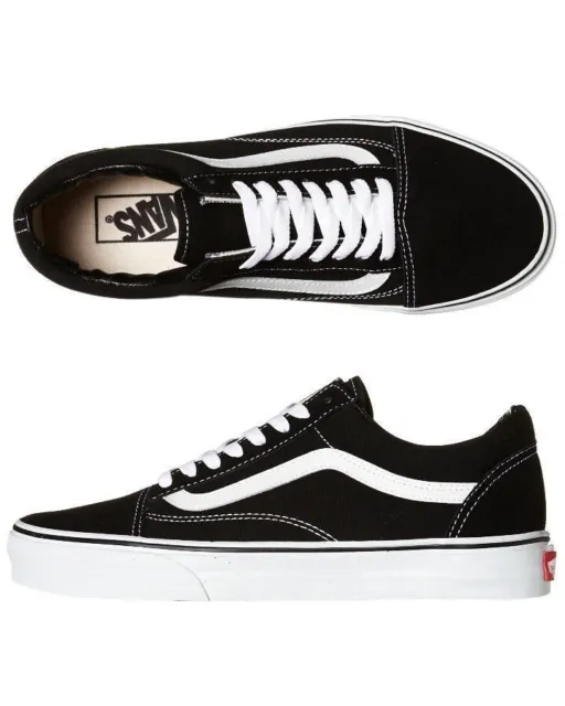 NEW Vans Shoes Old Skool Black White Mens US SIZE Old School Skateboard Sneakers