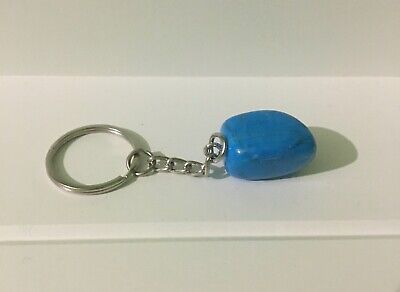 Blue Howlite keychain keyring | stone nugget turquoise | Key Chain Key Ring