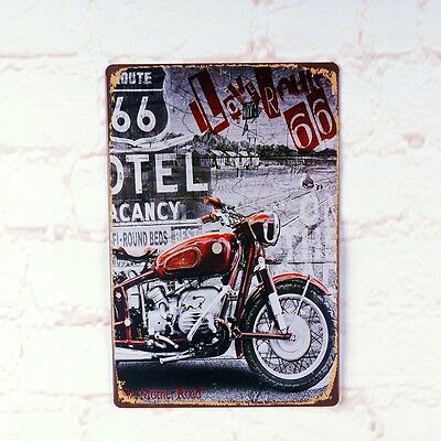 Route 66 Retro Panels, Motorcycle Tin Signs With Striking, Home Decor, Man Cave