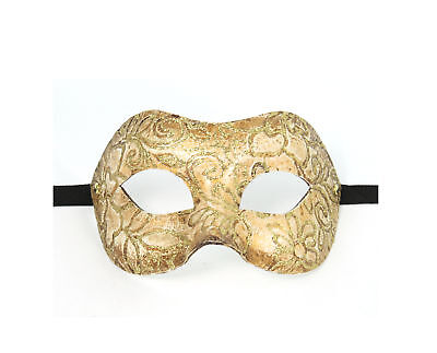 Genuine Venetian Mask Made in Italy Classic Masquerade Costume Gold Sun Prom