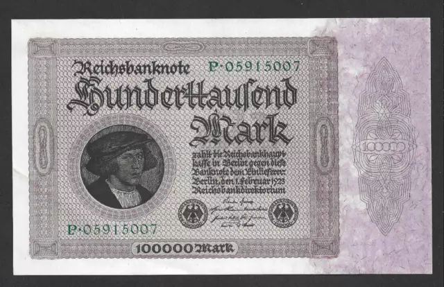 100 000 Mark Aunc  Banknote From Germany 1923  Pick-83