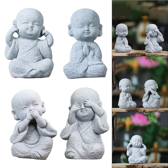 Statua Buddha In Resina Fatta A Mano Per Decorazione Casa E Auto | Scultura Stile Cinese, Regalo Compleanno E Natale (8,5x6,5x10,5cm)