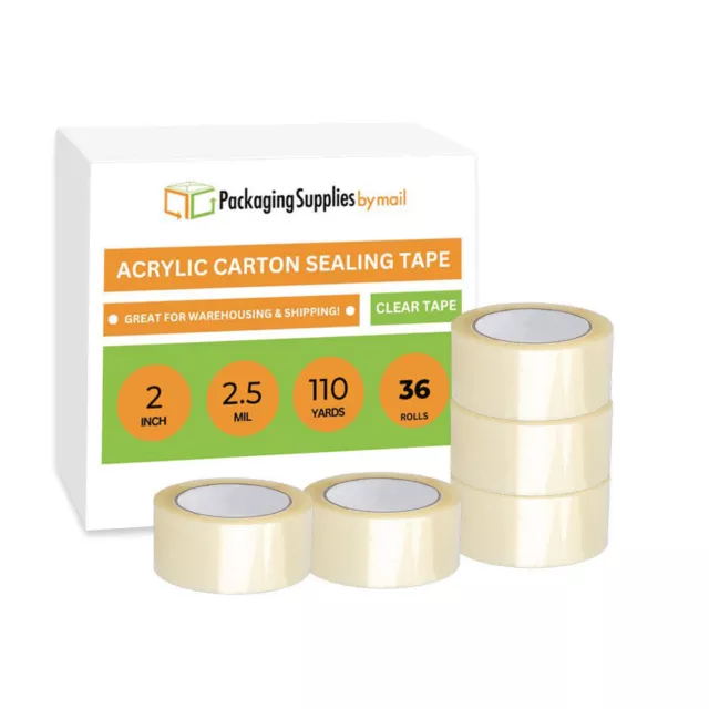 Carton Sealing Clear Packing Shipping Box Tape 2.5 Mil 2" x 110 Yards 36 Rolls