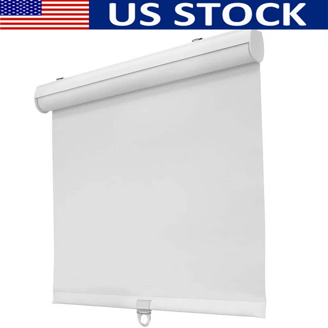 Roller Shade Blackout Cordless Pull Ring Window Recycled Polyester 36'' White US