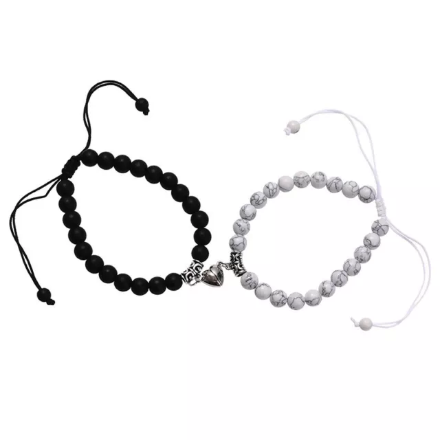 2 Pièces Magnétique Cassé Coeur Meilleur Ami Couple Amoureux Bracelet Amitié