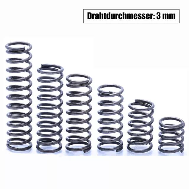 Schwarz Druckfeder, Feder, Federstahl DIN 2095 Drahtdurchmesser 3mm