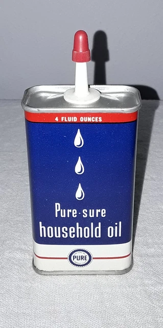 Vintage Pure Oil Company Household Oil Handy Oiler Oil Can Unused Uncut Nos