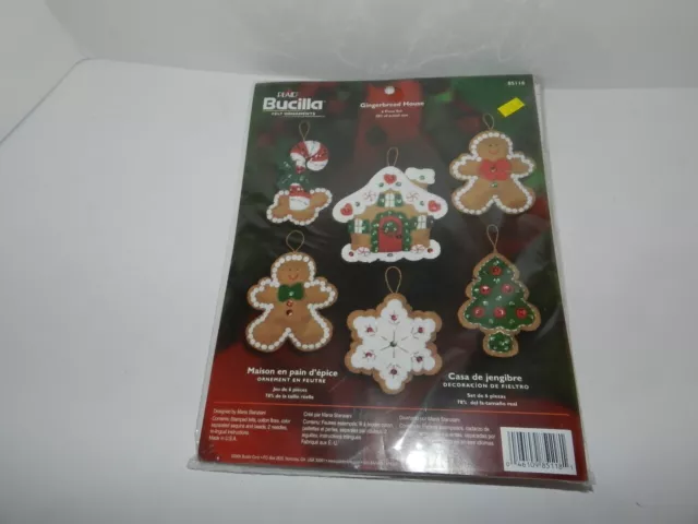 Bucilla SPICE COOKIES Christmas Felt Ornament Kit #3385 Gingerbread Santa  Deer
