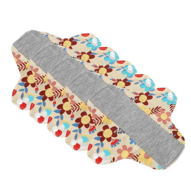 (MSH0024)5pcs Cotton Reusable Breathable Menstrual Napkins Washable Feminine