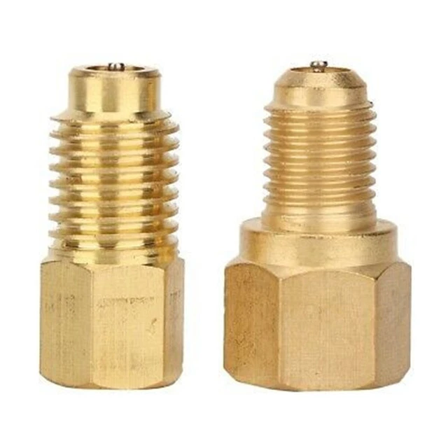 Adattatore ottone R1234yf con Spool rimovibile R12 R22 R134a 1/4"" SAE 1/2"" ACME