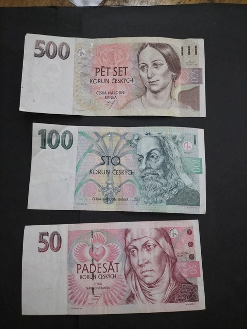 Czechia 3 different banknotes 1997