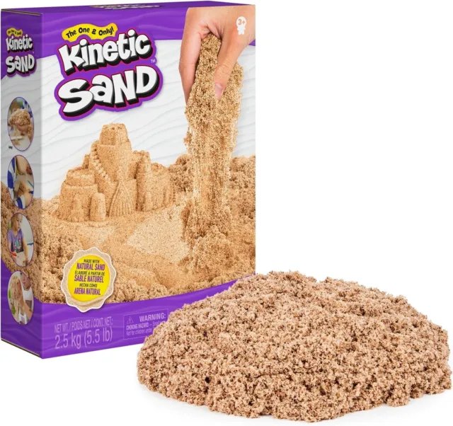 Kinetic Sand 2.5kg All-Natural Brown Sensory Toys for Mixing Molding & Creating