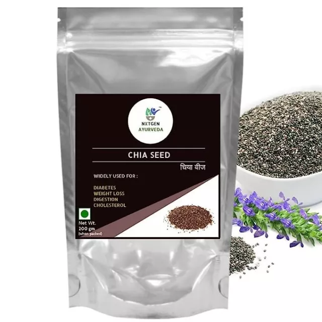 Nxtgen Ayurveda Chia Seeds, 200 gm, For Weight Loss, Natural Free Shipping