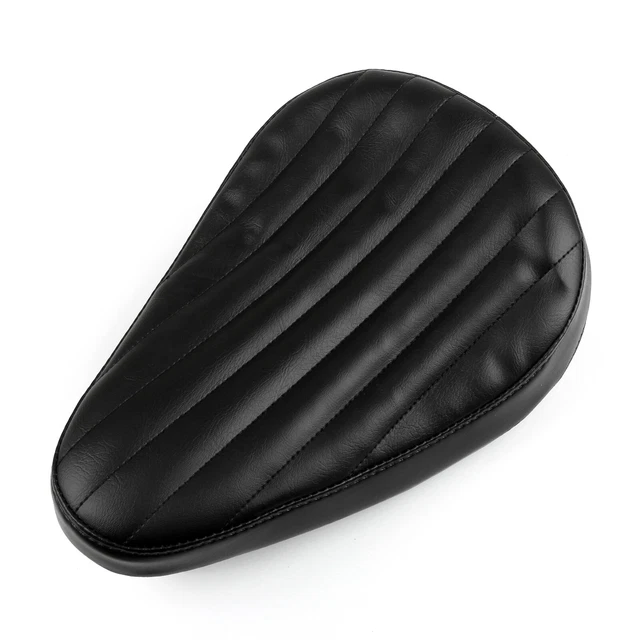 Ribbed Leather Siège Solo Pour Moto Sportster XL883 Chopper Bobber Custom A EF3