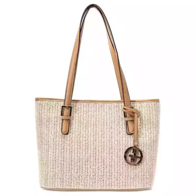 NWT Giani Bernini Classic Straw Tote 2