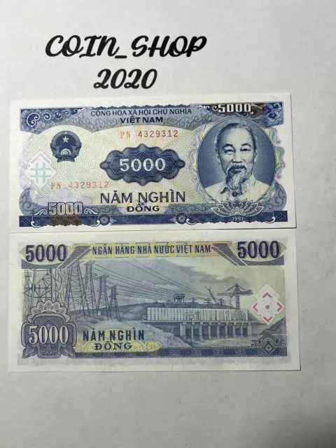 Banknote - Vietnam 🇻🇳 5000 DONG 1991 UNC - NEW 1 NOTE PER BUY