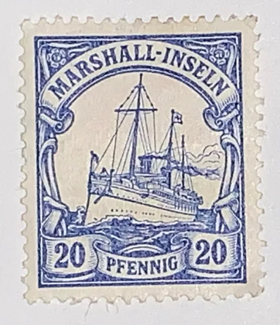 Travelstamps: Marshall Island Stamps, Kaiser’s Yacht, 20 Pfennig Mint OG H