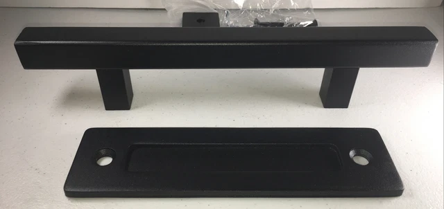 SMARTSTANDARD 10" Heavy Duty Sliding Barn Door Handle, Pull and Flush Set Black