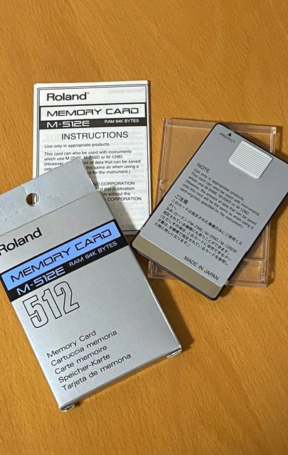 Roland M-512E メモリーカード 64Kバイト Roland Memory Card M-512E 64K Bytes RAM Card In Excellent Working