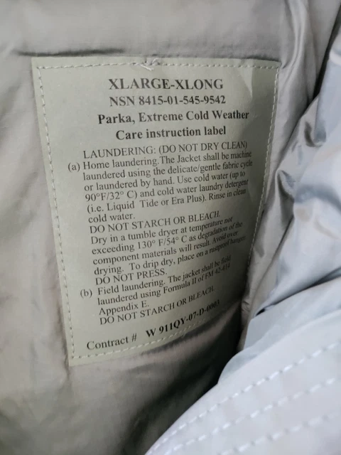 Gen Iii Level 7 Ecwcs L7 Extreme Cold Weather Parka Sz: X-Large X Long 2