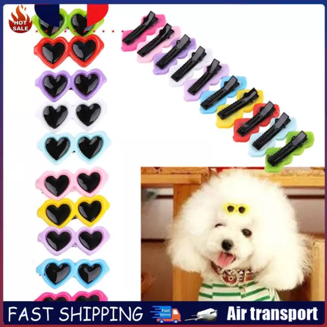 10pcs Alligator Hair Clips Non-toxic Puppy Heart Hairpin Lovely for Pet Grooming