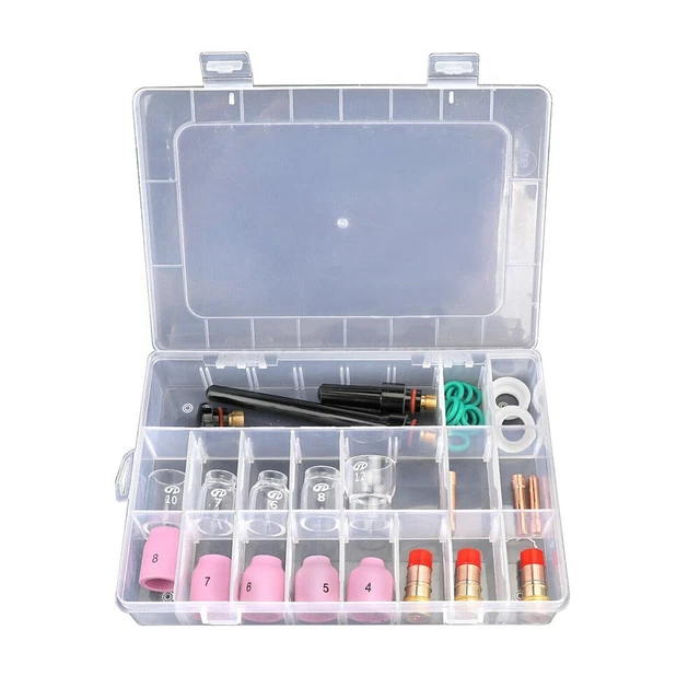 Kit De Coupelles Céramique Alumine Pour Torche TIG WP-17/18/26 - Lot 4 Tailles Avec Mandrin Et Lentille