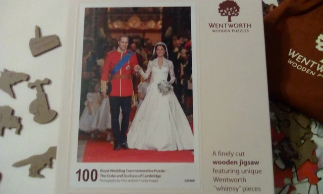 Wentworth Wooden Jigsaw Puzzle Royal Wedding William & Kate 100 Pieces Complete