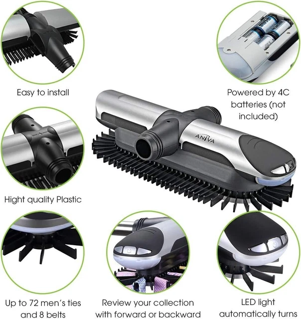 ANIVA MOTORIZED TIE Rack with LED Lights and Automatic Rotation (72