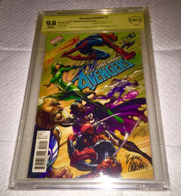 Uncanny Avengers #1  CBCS 9.8 SS  RYAN STEGMAN & J.SCOTT CAMPBELL 1:50 VARIANT