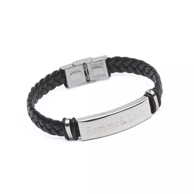 Lederarmband Namen Gravur Armband Leder Herren Damen Herrenarmband Damenarmband 2