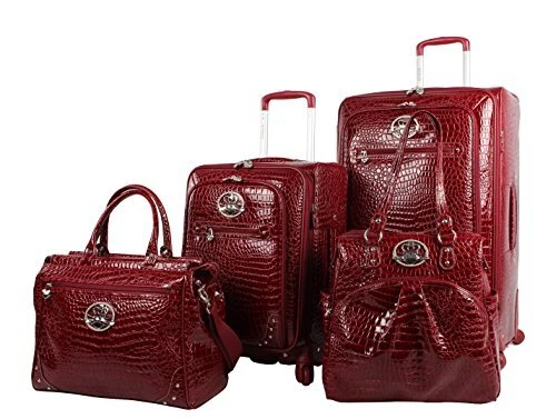 Kathy Van Zeeland  PVC 4 Piece Luggage set - Dowel and Shopper Bags, 20in & 28in
