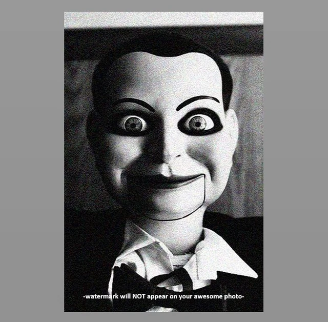 VINTAGE CREEPY VENTRILOQUIST Dummy PHOTO Scary Child Weird Doll Smile