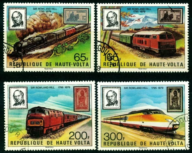 TRANSPORT ● Züge Loks Trains ● Haute Volta / Burkina Fasso ● Set 4 Briefmarken