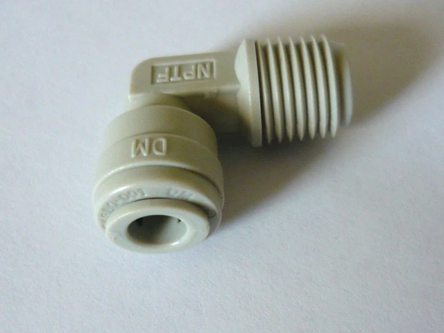 DMFIT Adaptateur coudé raccord Filetage MALE 1/4" / raccord rapide FEMELLE 1/4"