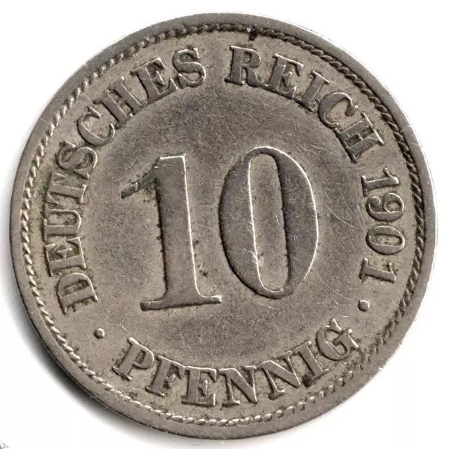 Deutsches Reich 10 Pfennig 1901 Prägestätte A